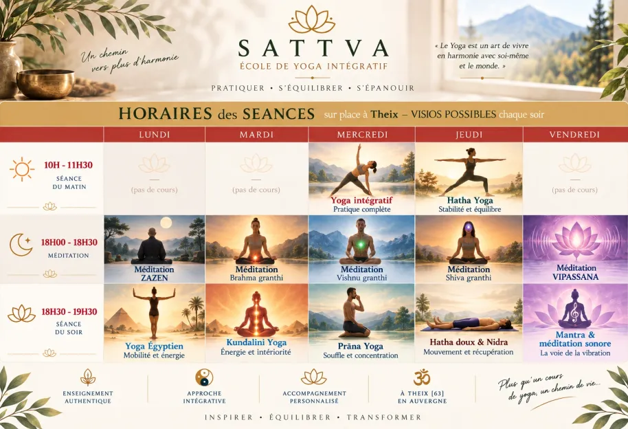 RENTREE YOGA à l’ECOLE de Yoga Intégratif Sattva -- le mardi 1er septembre 2026